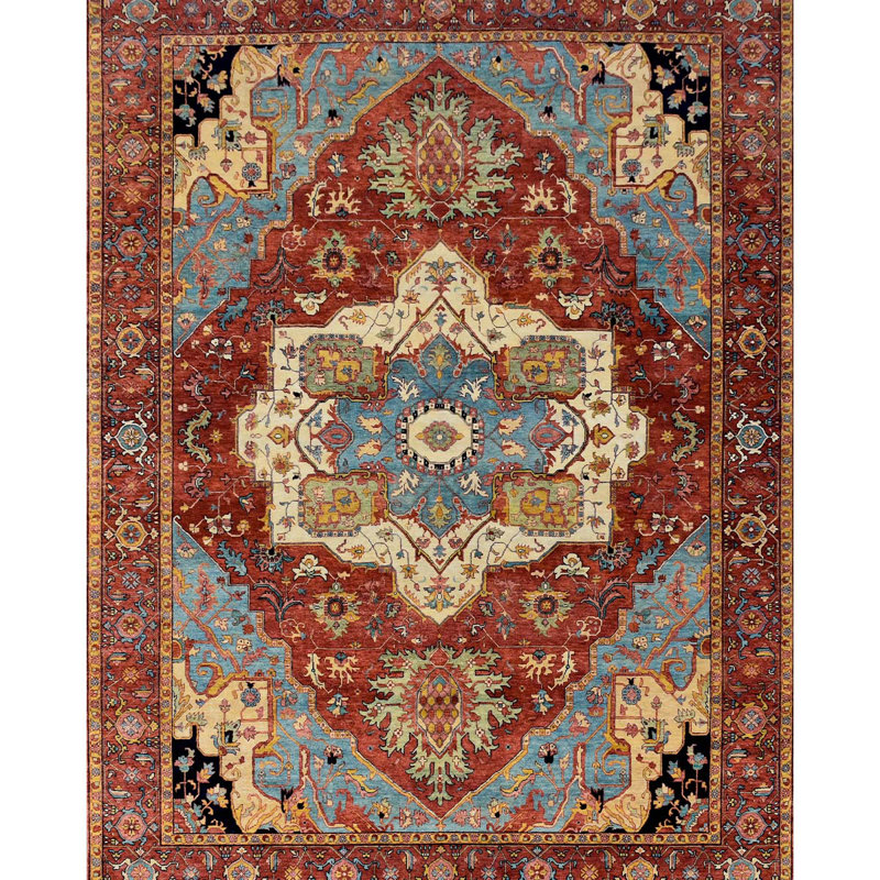 Bokara Rug Co., Inc. Elegant HandKnotted Red/Light Blue Area Rug Wayfair